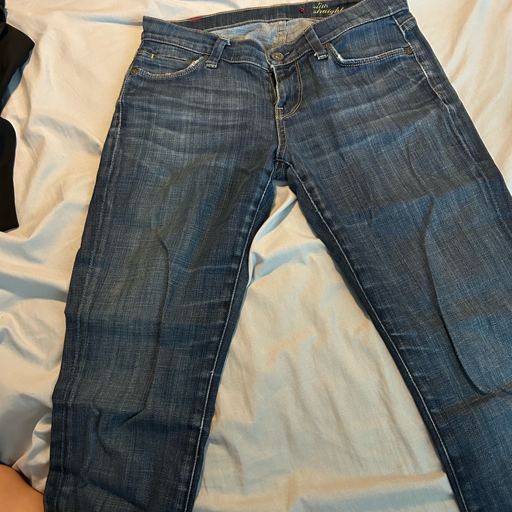 Blue 7 FOR ALL MANKIND STRAIGHT JEANS FOR WOMEN Denim Jeans